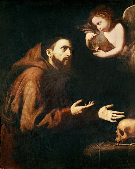 Vision of St. Francis of Assisi from Jusepe de (lo Spagnoletto) Ribera