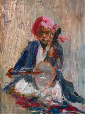 The Sitar Player, 2001 (oil on canvas) 