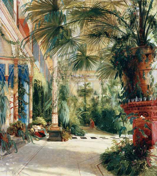 The Interior of the Palm House from Carl Eduard Ferdinand Blechen