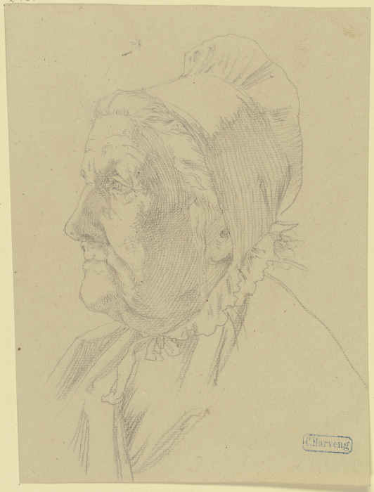 Kopf einer alten Frau nach links from Karl Friedrich Harveng