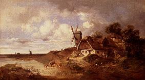 Windmill and smallholder farmstead at the water from Karl Millner