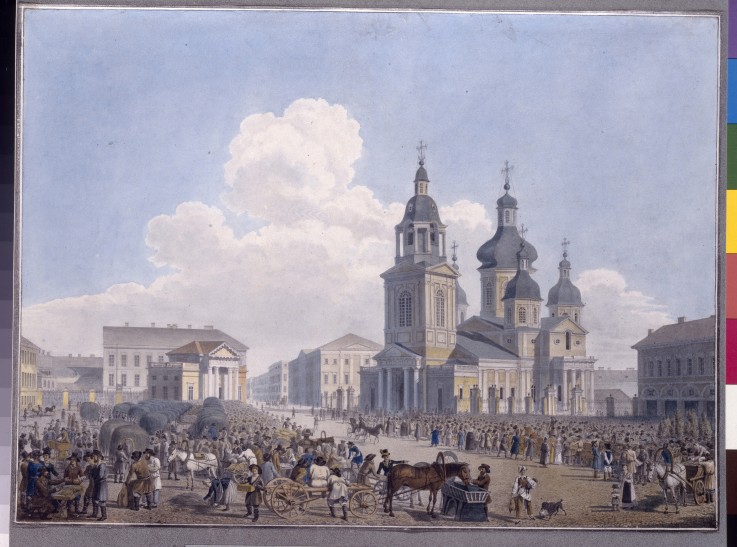 The Hay-market Place and the Assumption Church in Saint Petersburg from Karl Petrowitsch Beggrow