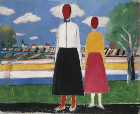 K.Malevich, Two figures in a landscape