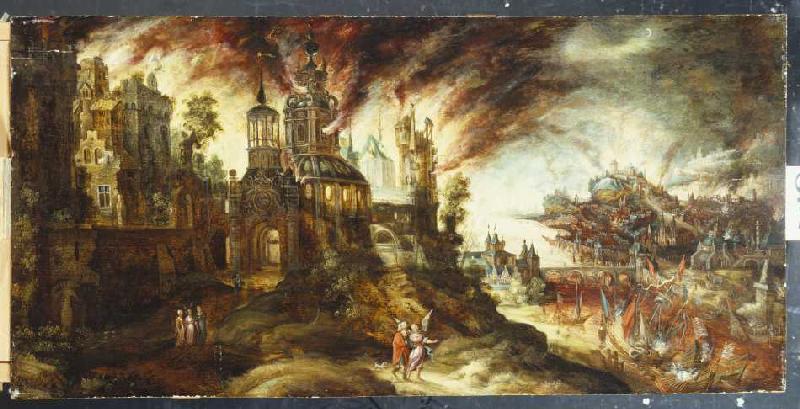 The destruction of Sodom and Gomorrha. from Kerstiaen de Coninck (Nachfolger)
