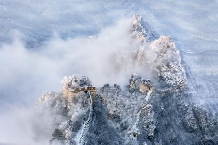 The Great Wall of Jiankou in the Snow