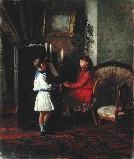 Children at the Piano from Kirill Wikentjewitsch Lemoch