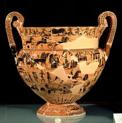 Side B of the Francois Vase, made by Ergotimos (fl.575-560 BC) c.570 BC (pottery) from Kleitias