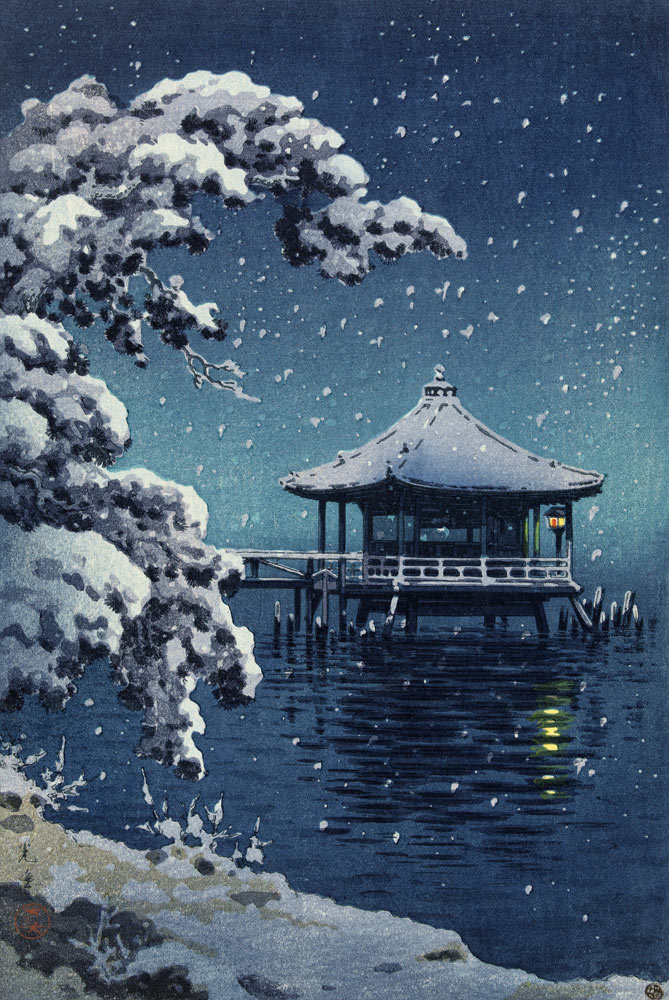 Floating Pavilion at Katada in the snow, 1934 from Koitsu Tsuchiya