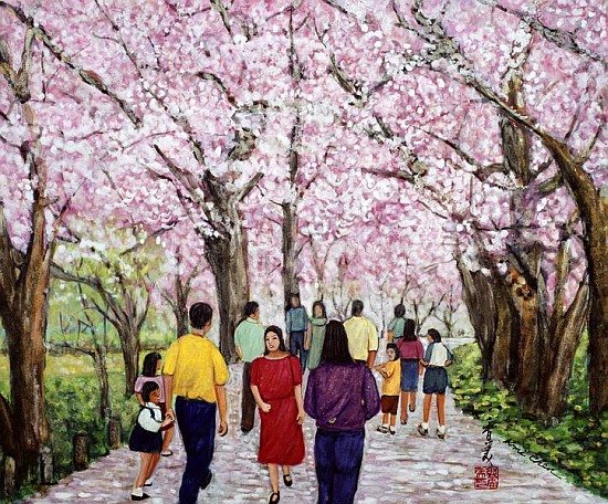 Beautiful Bright Spring Day, 1994 (gouache on silk)  from Komi  Chen