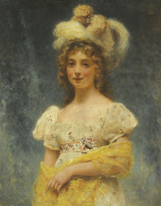 Portrait of a Lady in a Yellow Shawl from Konstantin Jegorowitsch Makowski