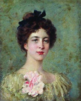 Portrait of a young girl with Pink Bow