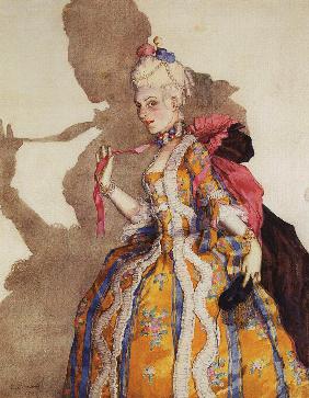 Costume design of a Marquise for Tamara Karsavina