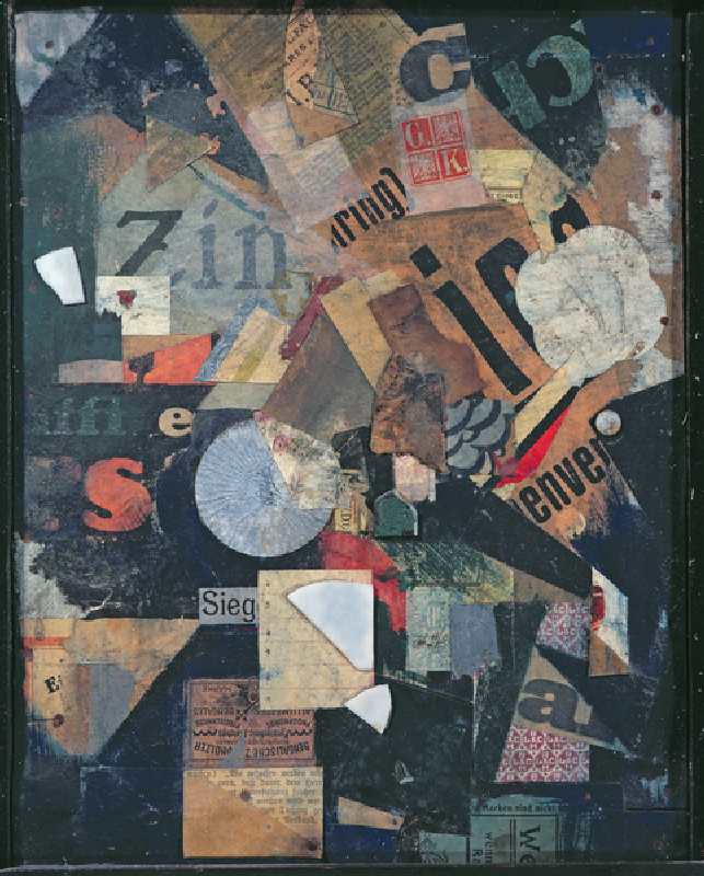 Victory (oil & collage on newspaper) from Kurt Schwitters