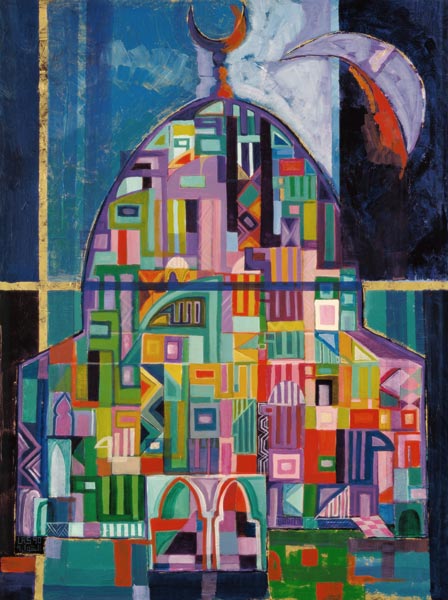 The House of God, 1993-94 (acrylic & gold pigment on canvas)  from Laila  Shawa