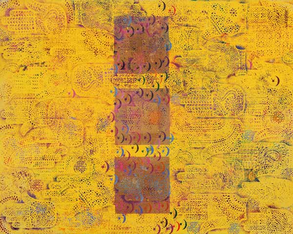Untitled, 1999 (acrylic & gold leaf on paper)  from Laila  Shawa