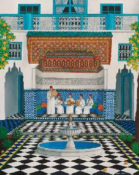 A Riad in Marrakech, 1992 (acrylic on canvas) 