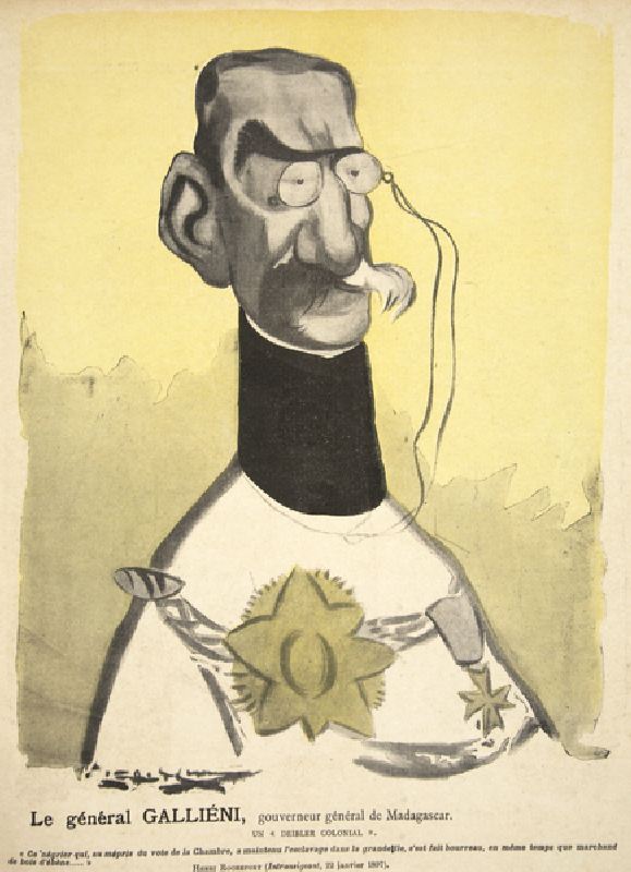 General Gallieni, General Governor of Madagascar, illustration from Lassiette au Beurre: Nos Generau from Leal de Camara