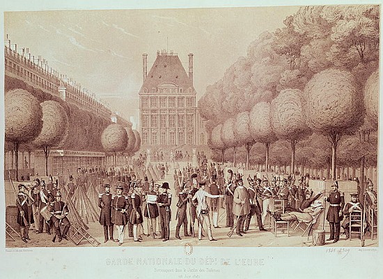 The National Guard from the Eure Camped in the Tuileries Garden, 26th June 1848 from Leon Auguste Asselineau