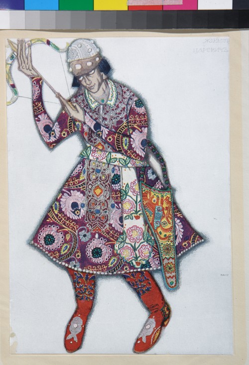 Ivan Tsarevich. Costume design for the ballet The Firebird (L'oiseau de feu) by I. Stravinsky from Leon Nikolajewitsch Bakst