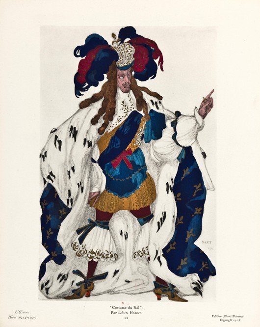 King. Costume design for the ballet Sleeping Beauty by P. Tchaikovsky from Leon Nikolajewitsch Bakst