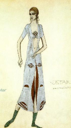 Costume design for Ida Rubinstein as Ishtar