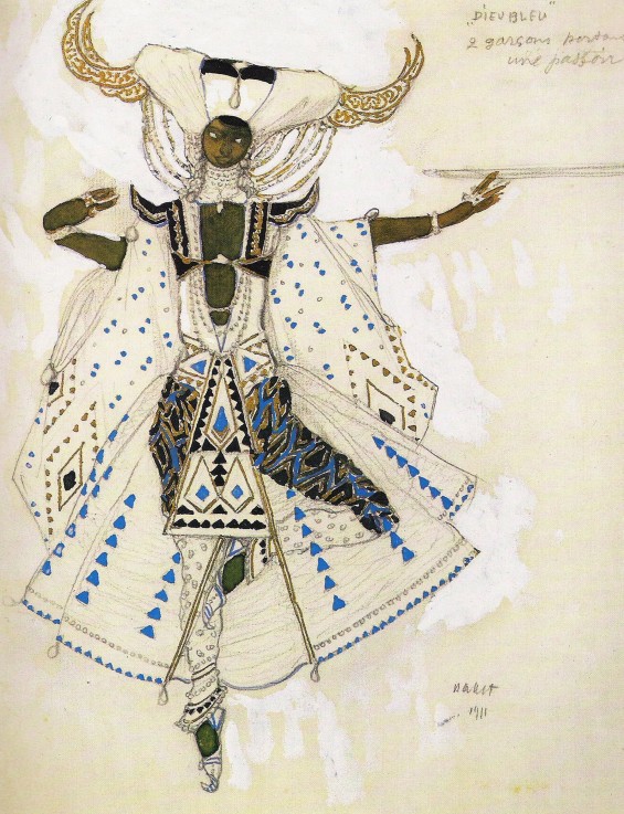 Costume design for the Ballet "Blue God" by R. Hahn from Leon Nikolajewitsch Bakst