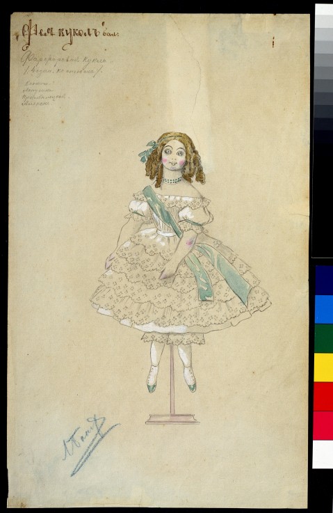 Costume design for the ballet The Fairy Doll by J. Bayer from Leon Nikolajewitsch Bakst