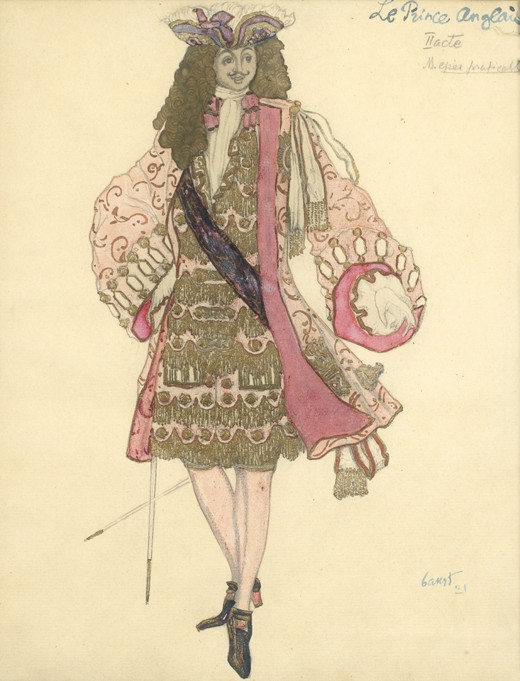Costume design for the ballet Sleeping Beauty by P. Tchaikovsky from Leon Nikolajewitsch Bakst