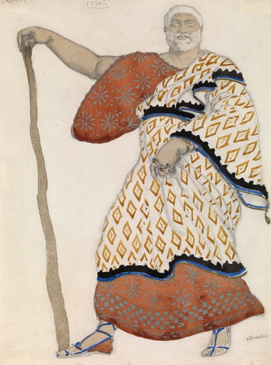 Costume design for drama Oedipus at Colonus by Sophocles from Leon Nikolajewitsch Bakst