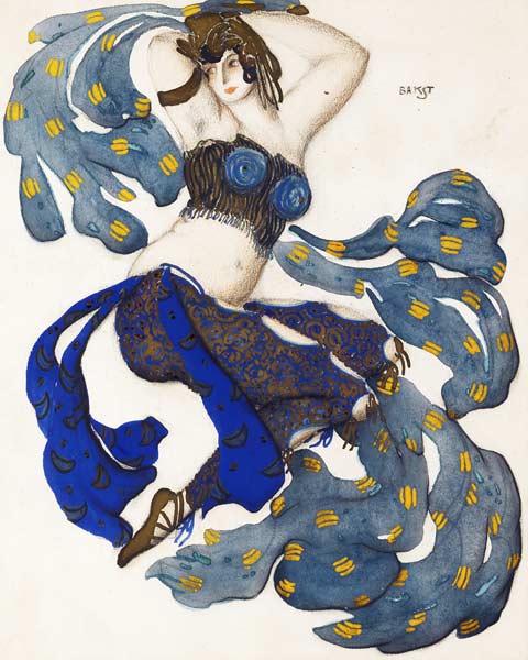 Odalisque. Costume design for the ballet Sheherazade by N. Rimsky-Korsakov from Leon Nikolajewitsch Bakst