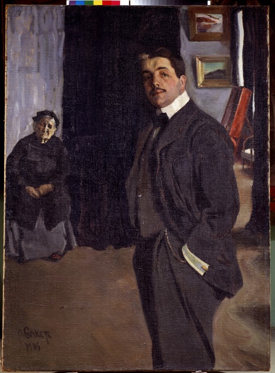 Portrait of Sergei Dyagilev (1872-1929) with his nurse from Leon Nikolajewitsch Bakst