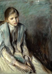 Portrait of a dreamy girl from Leon Wyczolkowski