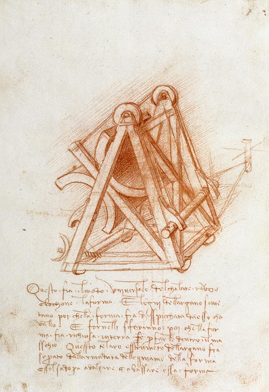 Codex Madrid II/154-V Design (pen & brown ink on paper) from Leonardo da Vinci