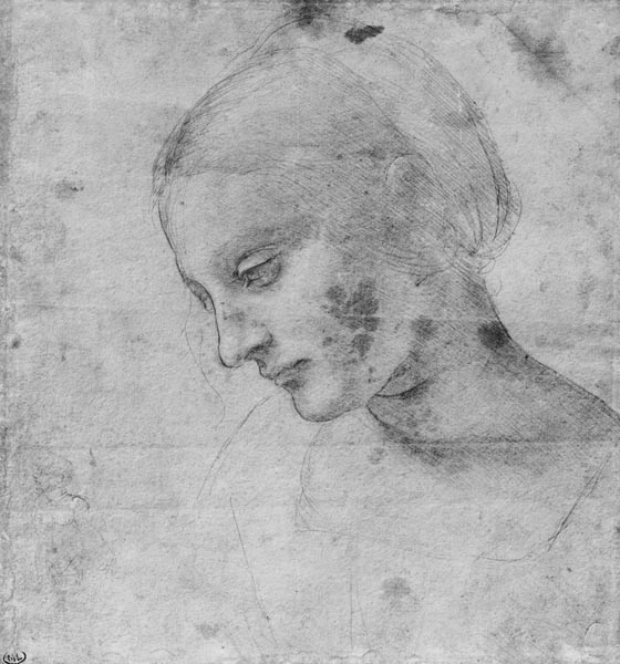 Head of a Young Woman or Head of the Virgin from Leonardo da Vinci