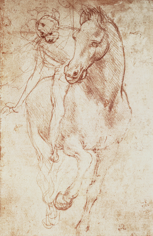 Horse and Rider (silverpoint) from Leonardo da Vinci