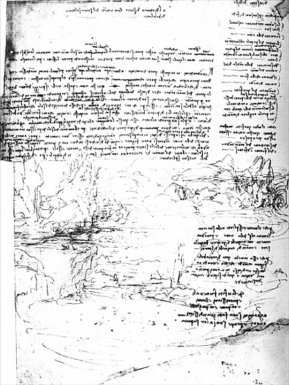 Fol.145v-a, page from Da Vinci''s notebook from Leonardo da Vinci