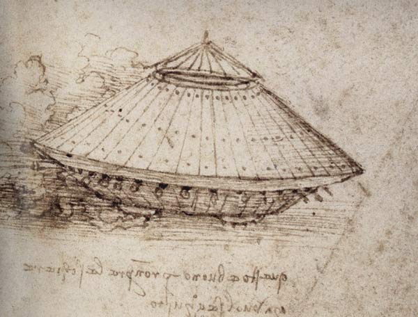 Drawing of an armoured tank from Leonardo da Vinci