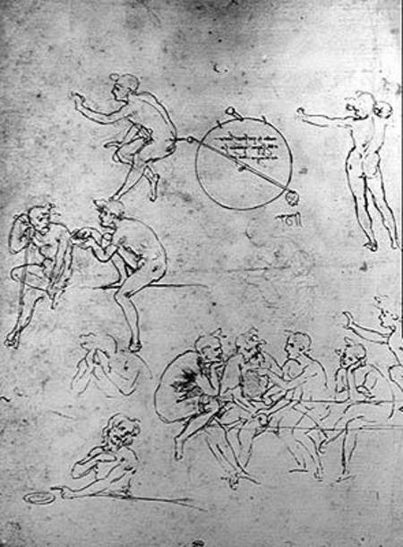 Study of figures for 'The Adoration of the Magi' from Leonardo da Vinci