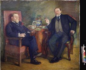 At the tea. Portrait of the collectors Ossip Cetlin und David Wyssotski