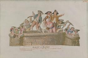 The Demolition of the Bastille, July 1789 (gouache on cardboard)
