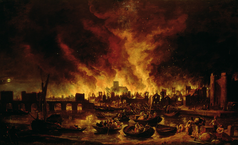 The Great Fire of London in 1666 from Lieve Verschuier