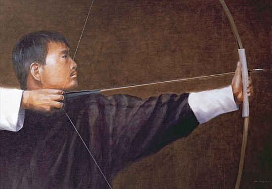 Archer, Bhutan (oil on canvas)  from Lincoln  Seligman