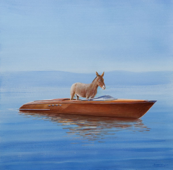 Donkey in a Riva from Lincoln  Seligman