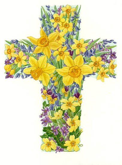 Floral Cross I, 1998 (w/c on paper)  from Linda  Benton