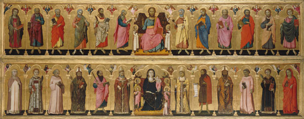 Thronender Christus mit den 12 Aposteln und Engeln from Lippo Memmi