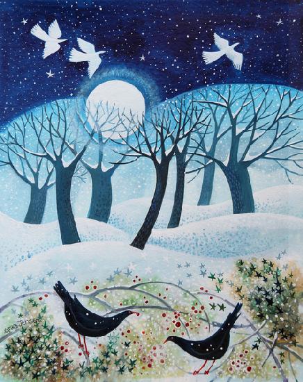 Winter Birds in the Snow