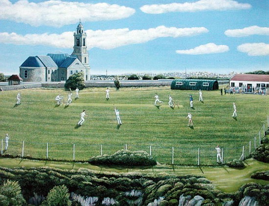 Cricket Match on Portland (oil on canvas)  from Liz  Wright