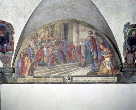 St. Antoninus Absolves the Eight of Balia of Excommunication, lunette from Lorenzo Cerrini
