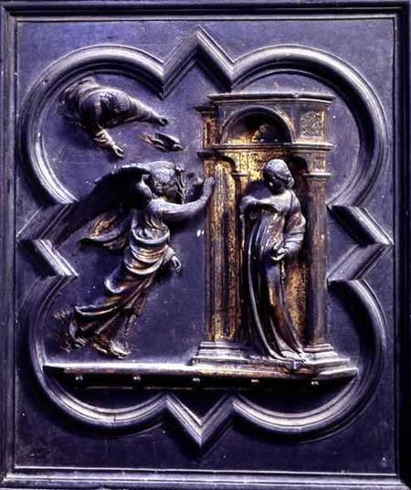 The Annunciation, first panel of the North Doors of the Baptistery of San Giovanni from Lorenzo Ghiberti