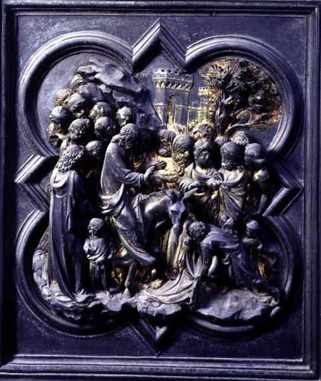 Entry of Jesus into Jerusalem, eleventh panel of the North Doors of the Baptistery of San Giovanni from Lorenzo Ghiberti